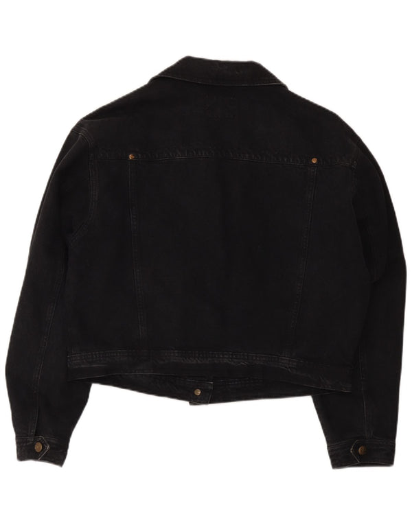 Trussardi Dame Crop Denim Jacket UK 12 Medium Black
