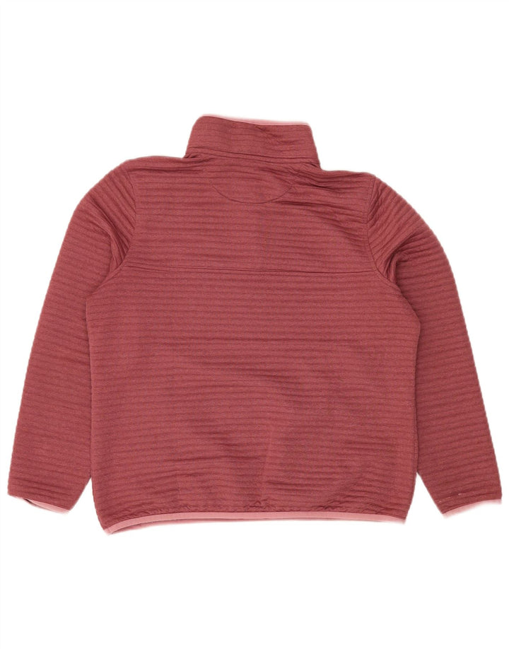 L.L.BEAN Sweatshirt med knaphals til kvinder UK 14 Medium Burgundy