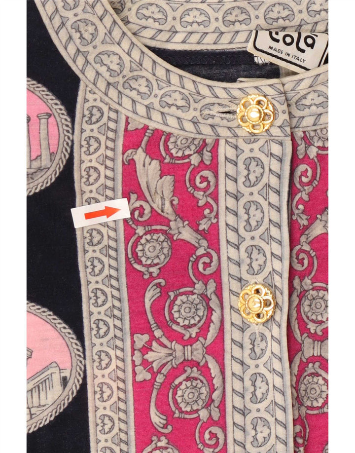 Liola kvinders abstrakt mønster cardigan sweater UK 16 Stor sort uld