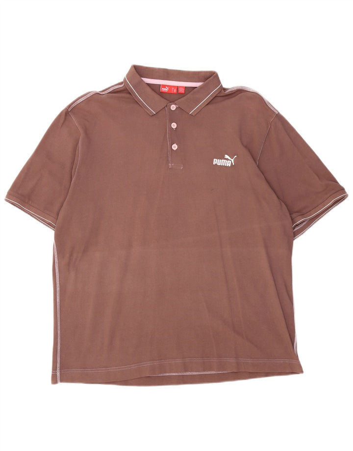 Puma herre poloskjorte stor brun bomuld