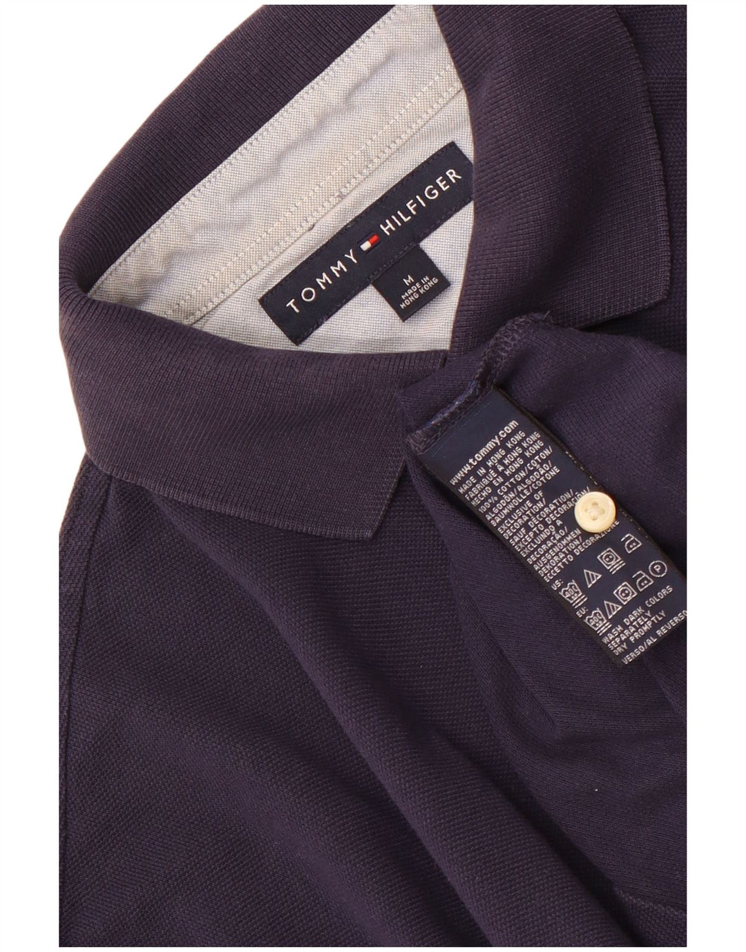 Tommy Hilfiger herre poloshirt Medium marineblå bomuld