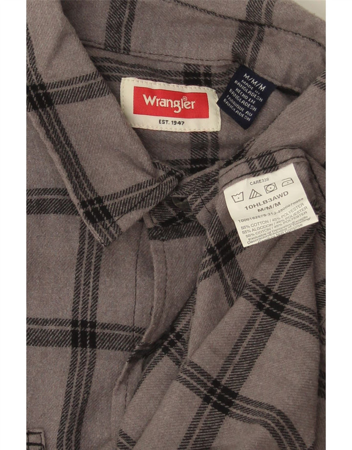 Wrangler Flanelskjorte til mænd mellemgrå ternet bomuld