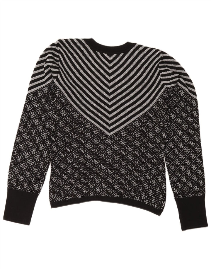 GUESS Dame sweater med rund hals DK 6 XS Sort Chevron Polyester