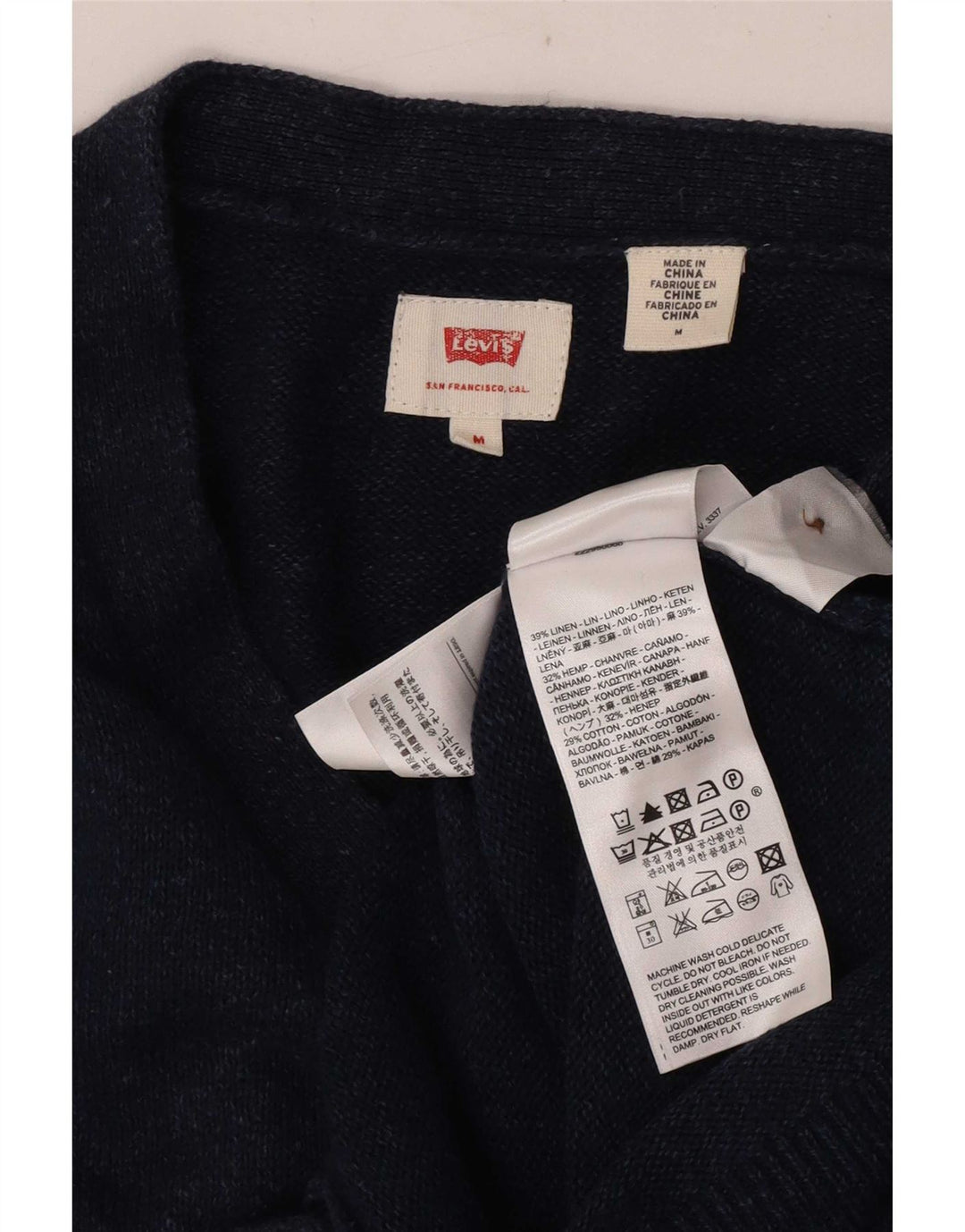 Levi's herre cardigan sweater Medium marineblå hør