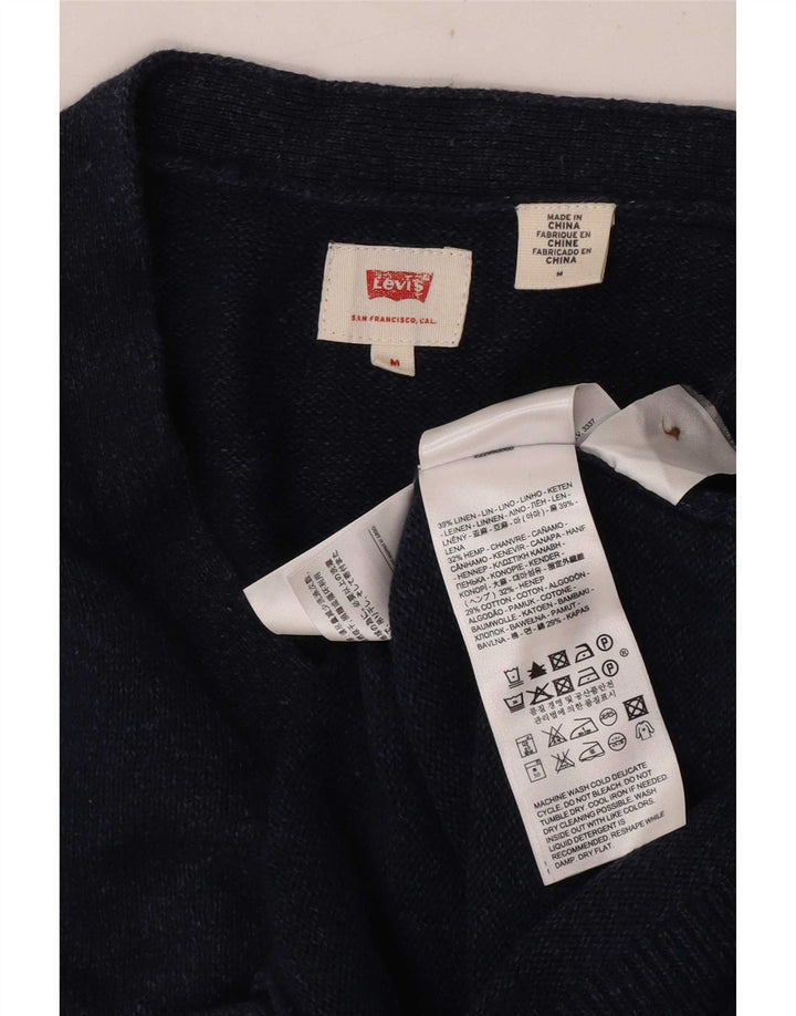 Levi's herre cardigan sweater Medium marineblå hør