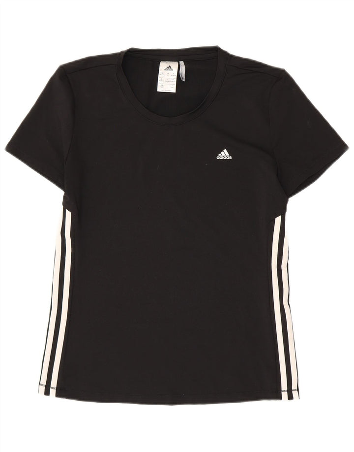 ADIDAS Dame Climalite T-Shirt Top UK 12/14 Medium Sort Polyester
