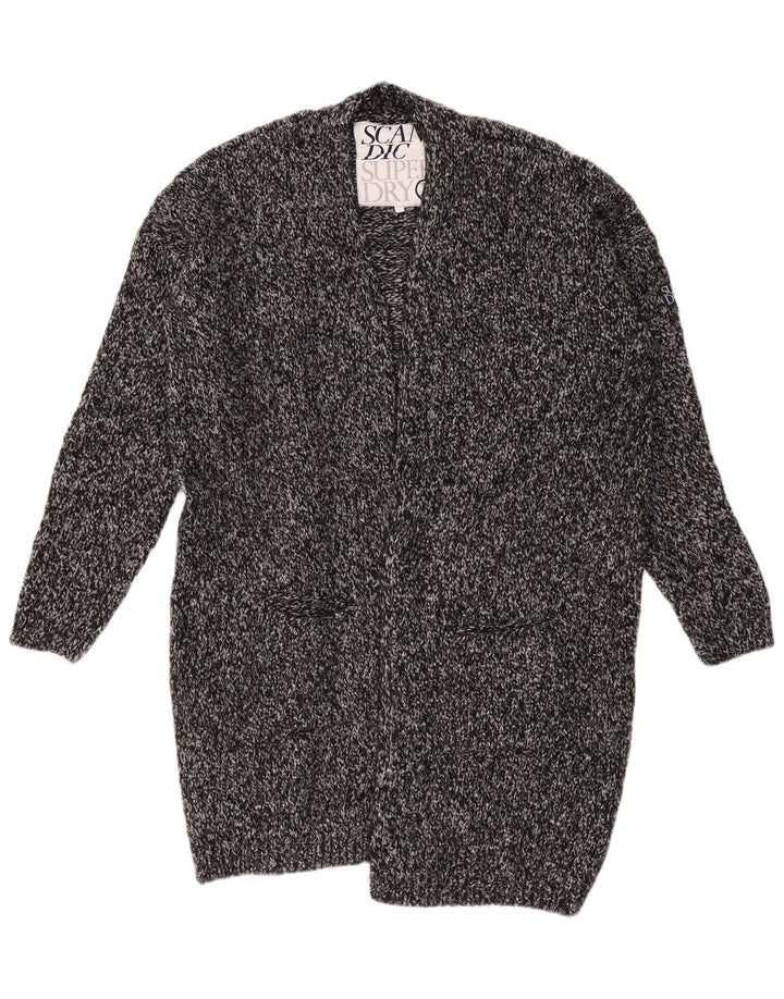 SUPERDRY Dame Oversized Longline cardigan sweater UK 18 XL Grå Flecked
