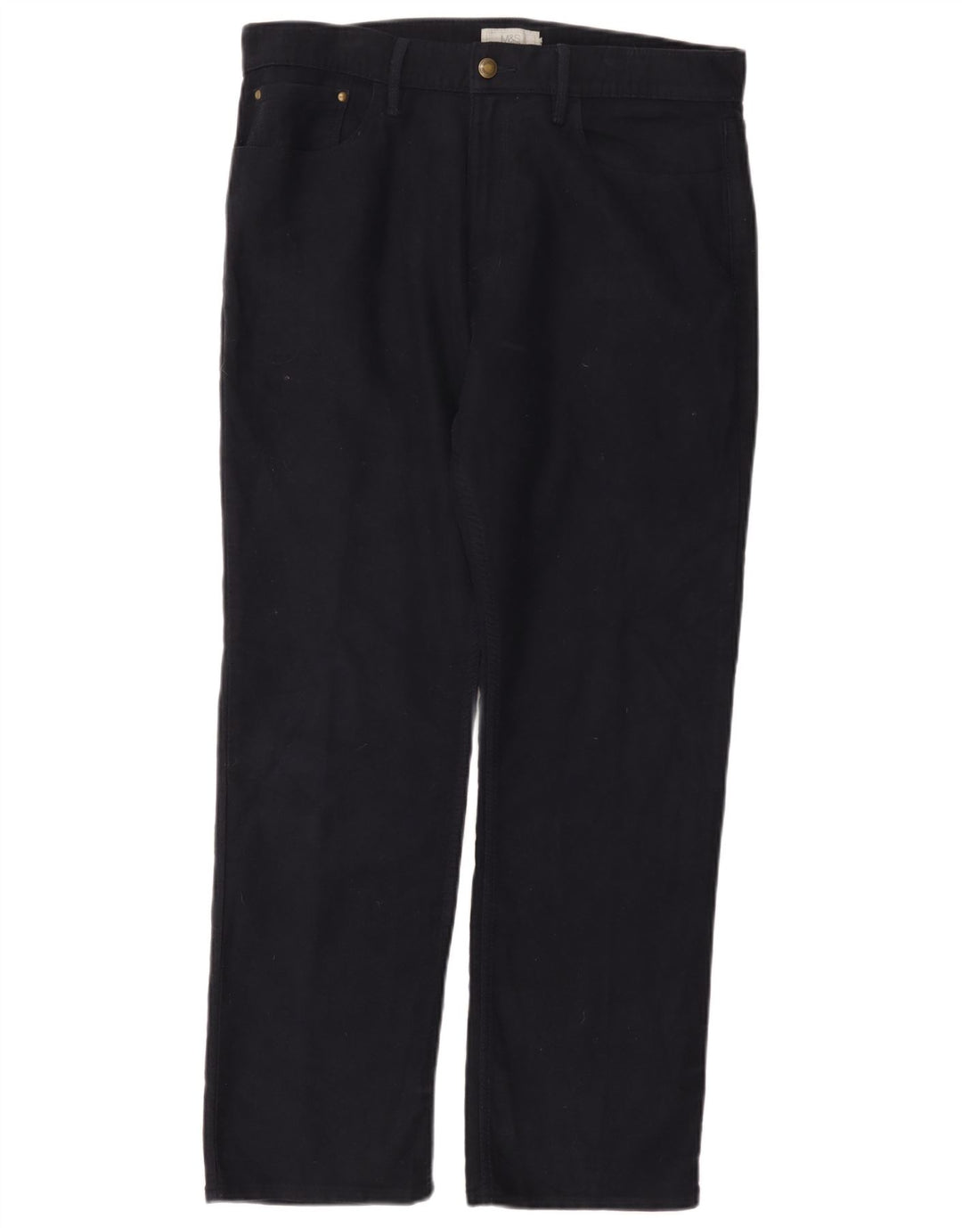 Marks & Spencer Herre Regular Straight Casual Bukser W34 L29 Navy Blue