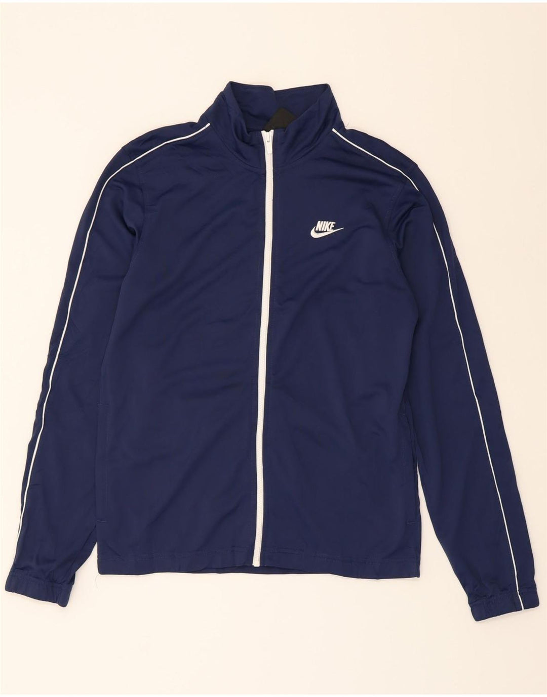 NIKE Mens Tracksuit Top Jacket Small Navy Blue Polyester Vintage Nike and Second-Hand Nike from Messina Hembry 