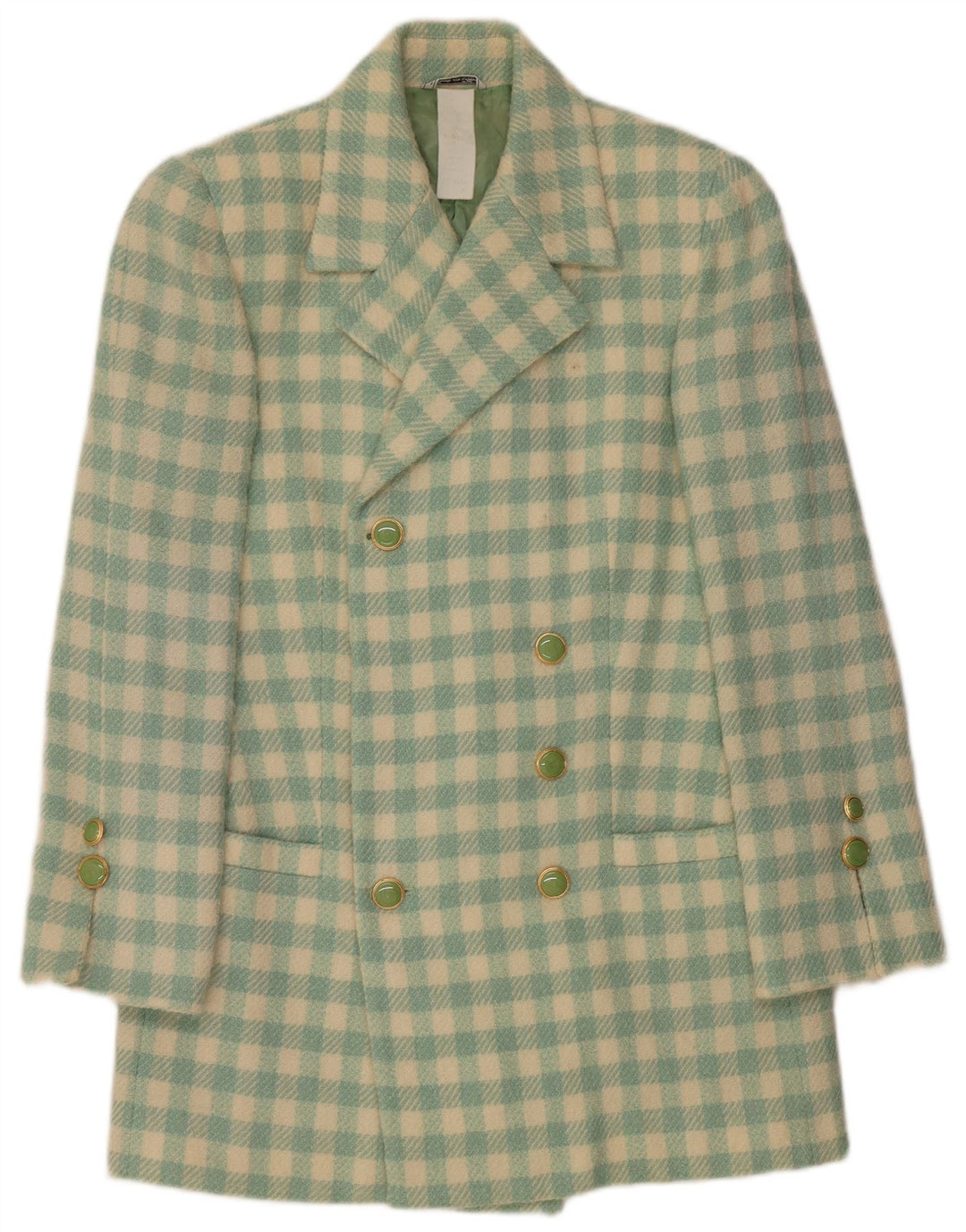 Istante Dame Dobbeltradet Frakke UK 14 Medium Green Check