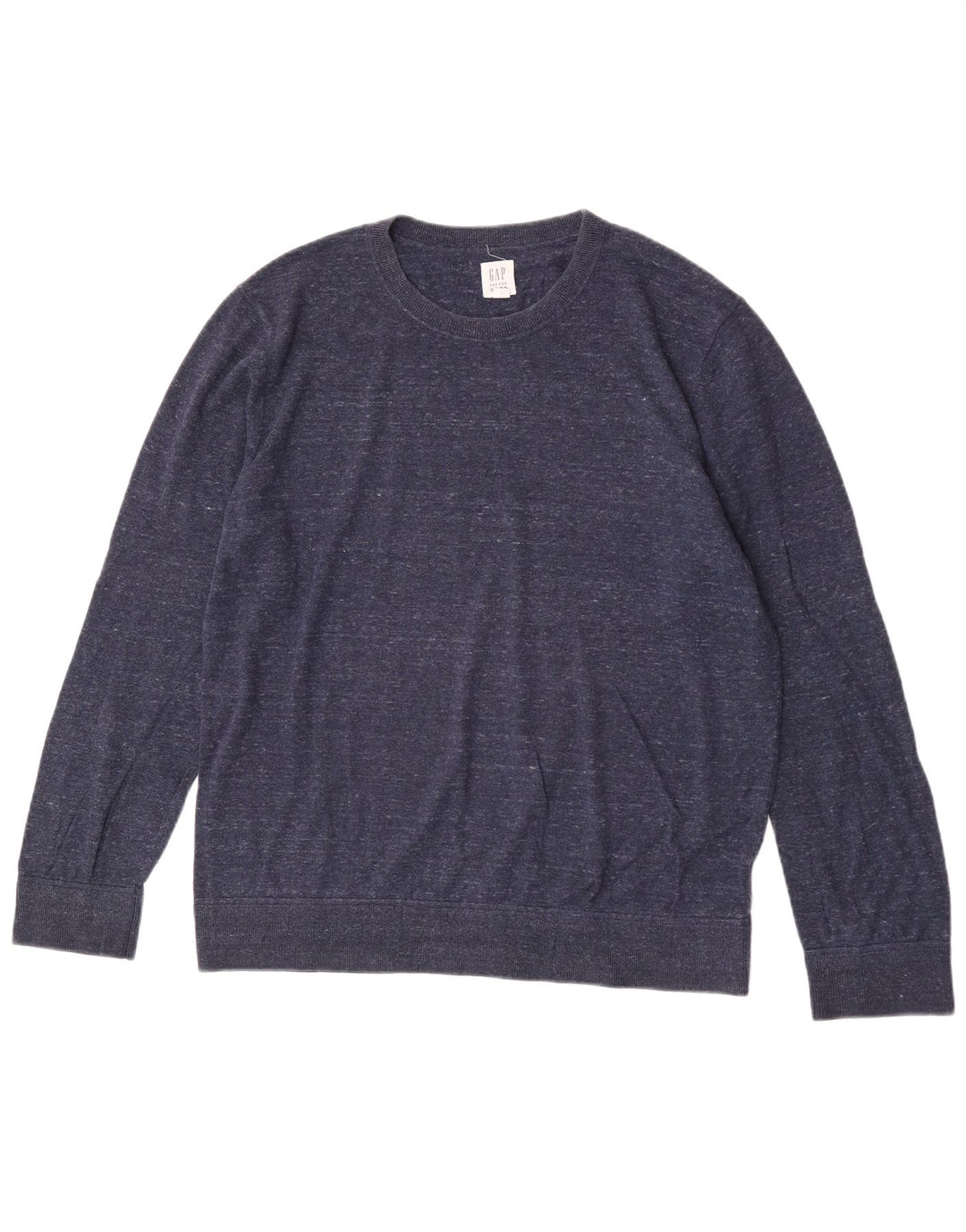 Gap Herre Crew Neck Jumper Sweater Large Navy Blue Flecked Bomuld