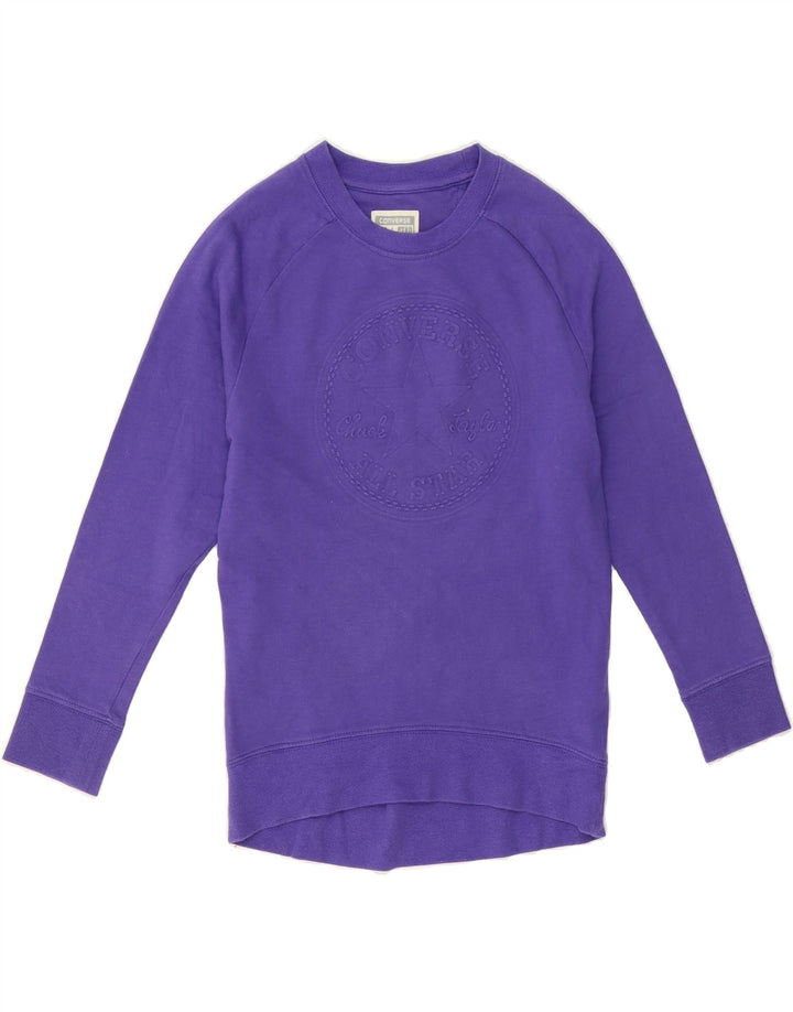 CONVERSE Girls Chuck Taylor Sweatshirt Jumper 10-11 Years Medium  Purple Vintage Converse and Second-Hand Converse from Messina Hembry 
