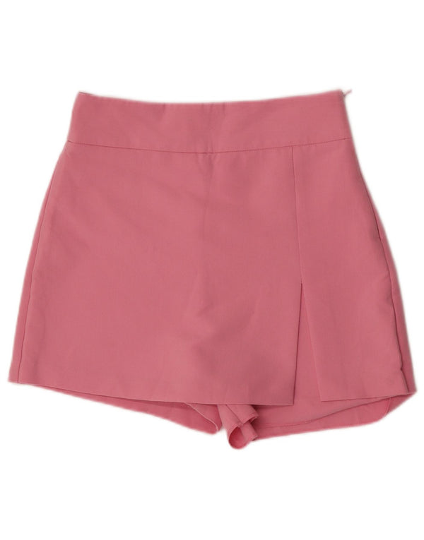 Zara Dame Højtalje Casual Shorts Medium W28 Pink Polyester