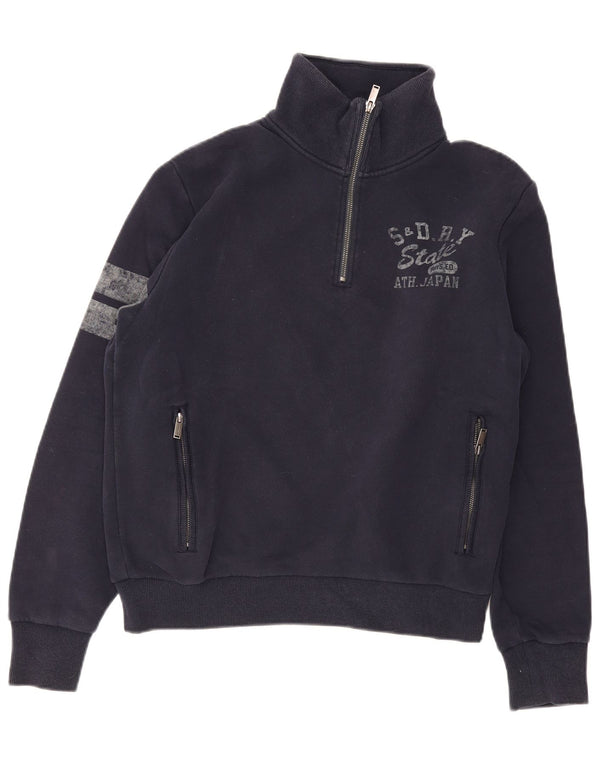 Superdry grafisk sweatshirt til mænd, stor marineblå farveblok