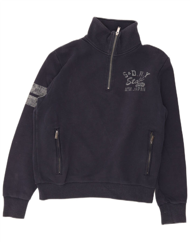 Superdry grafisk sweatshirt til mænd, stor marineblå farveblok