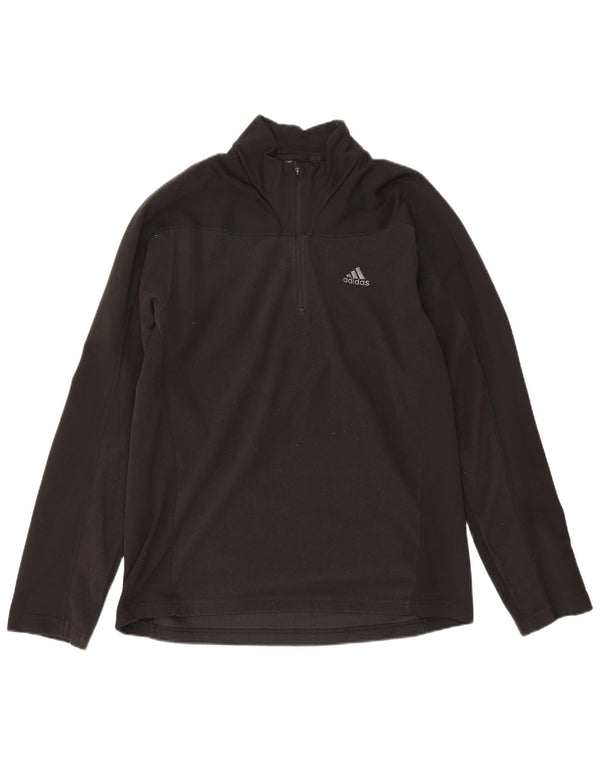Adidas Fleece Jumper med lynlås til mænd UK 46/48 XL Sort Polyester