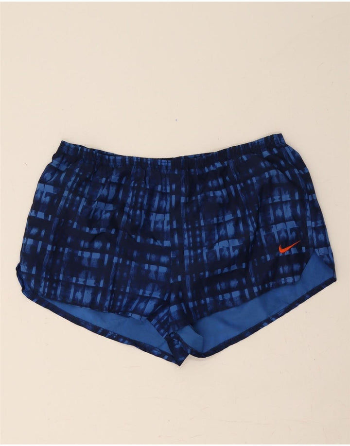 NIKE Womens Sport Shorts UK 18 XL  Navy Blue Check Polyester Vintage Nike and Second-Hand Nike from Messina Hembry 