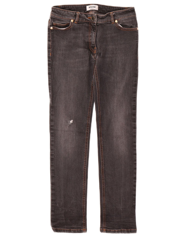 MOSCHINO Piger Slim Jeans 11-12 År W26 L26 Grå