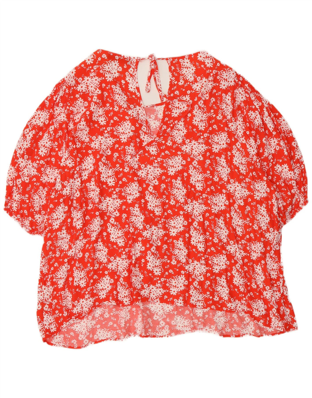 MARKS & SPENCER Womens Blouse Top UK 24 4XL Red Floral Viscose