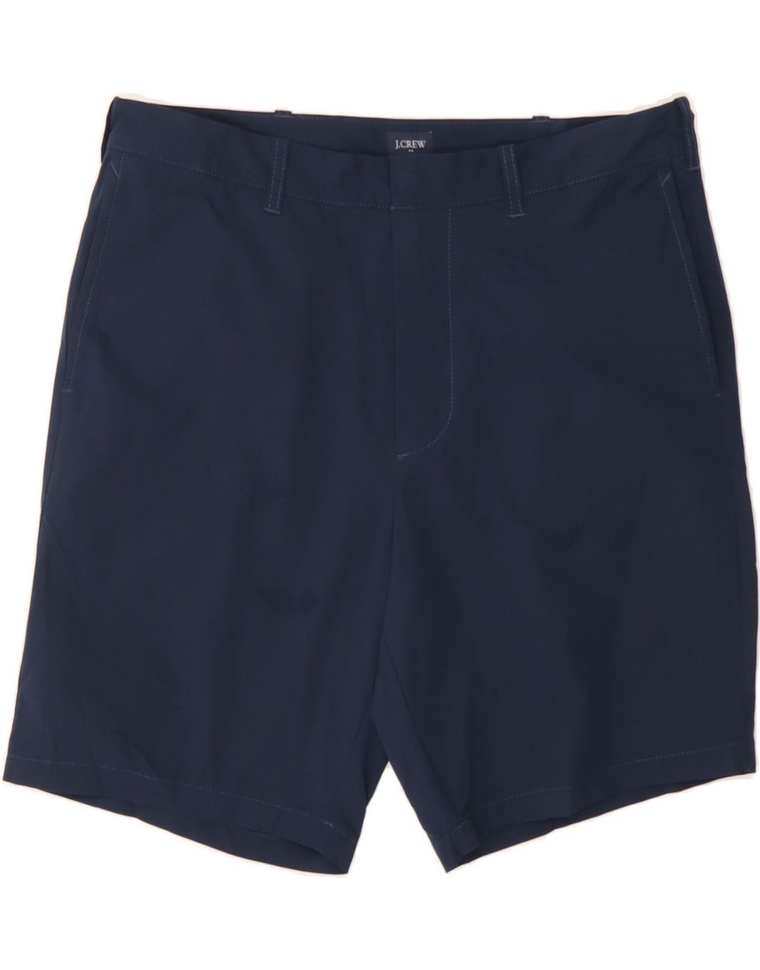 J. CREW Mens Chino Shorts W33 Medium Navy Blue Polyester Vintage J. Crew and Second-Hand J. Crew from Messina Hembry 