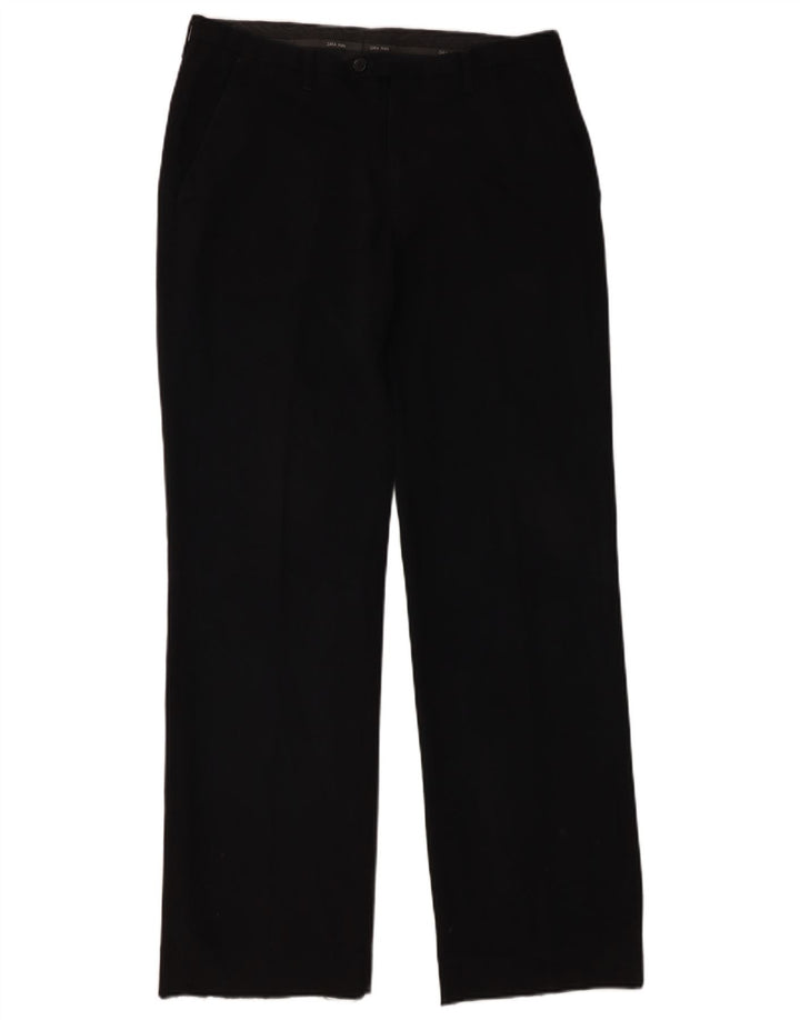 Zara Herre Lige Chinobukser EU 42 Large W32 L32 Sort Polyester