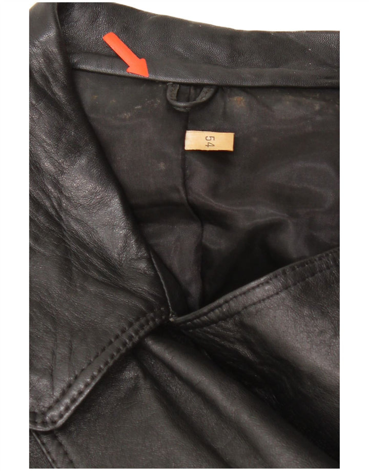 Vintage Herre Læderfrakke UK 38 Medium Sort Læder