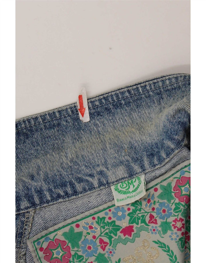 Bianca Maria Caselli Dame 1 knap Denim Blazer Jacket UK 14 Medium Blue