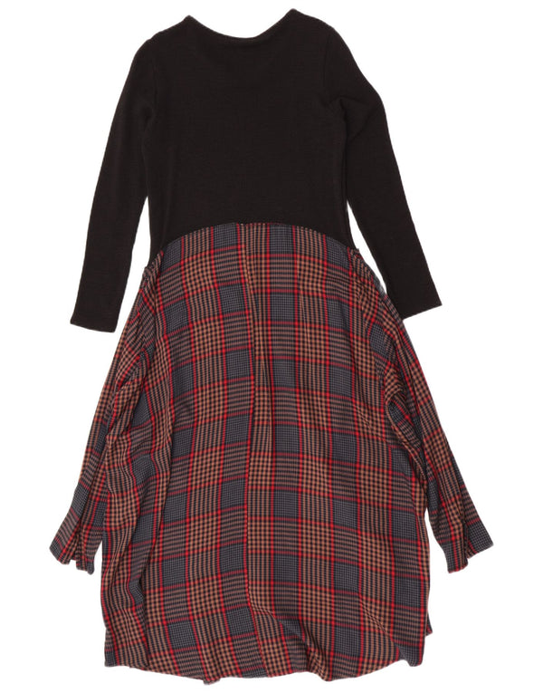 Zara Dame Langærmet Maxikjole UK 12 Medium Black Check