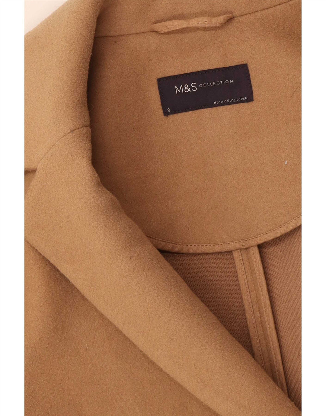 Marks & Spencer Dame Overfrakke UK 8 Small Beige