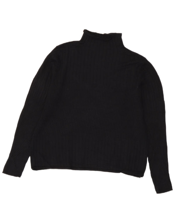 Marks & Spencer dametrøjetrøje med rullehals UK 18 XL Sort viskose