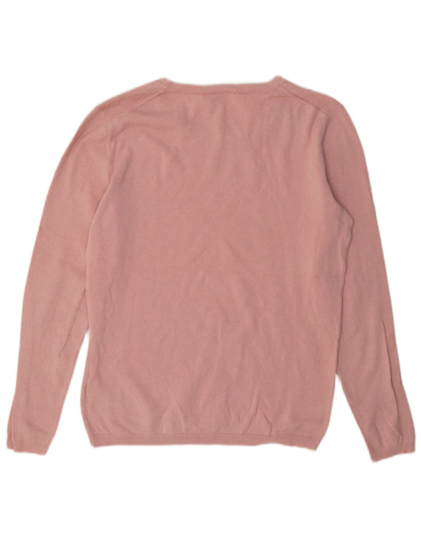 Tommy Hilfiger Dame Boat Neck Jumper Sweater UK 14 Medium Pink Bomuld