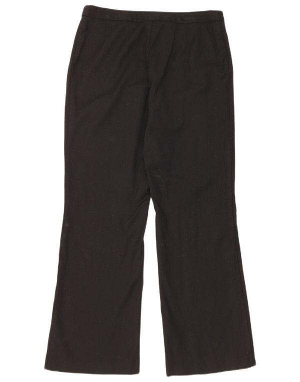 Marks & Spencer Kvinder Casual Bukser med brede ben UK 12 Medium W30 L30 Sort