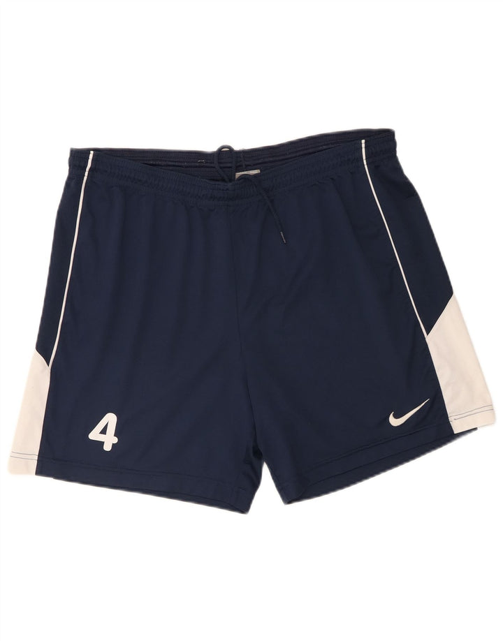 Nike Sportsshorts til mænd Large Navy Blue Colourblock Polyester