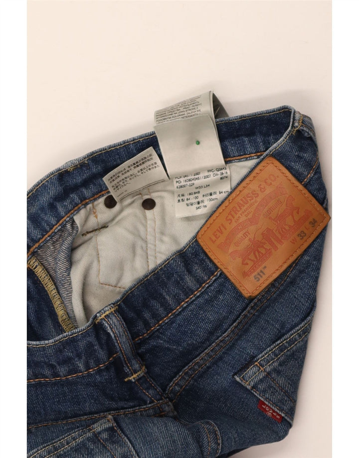 LEVI'S Mens 511 Slim Jeans W33 L34 Blue Cotton