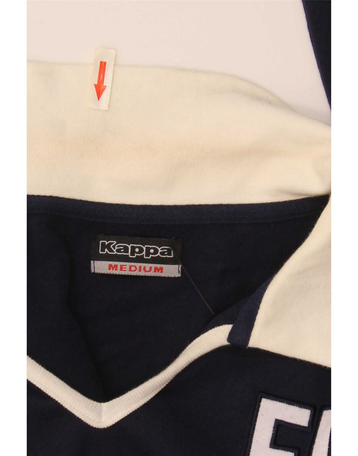 Kappa Herre Grafisk Rugby Polo Shirt Medium Navy Blue Colourblock