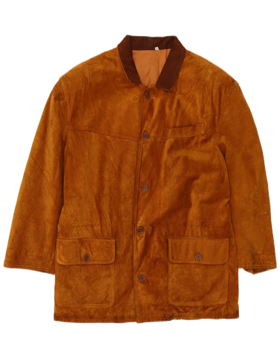 Vintage herre ruskindsfrakke UK 42 XL brunt læder