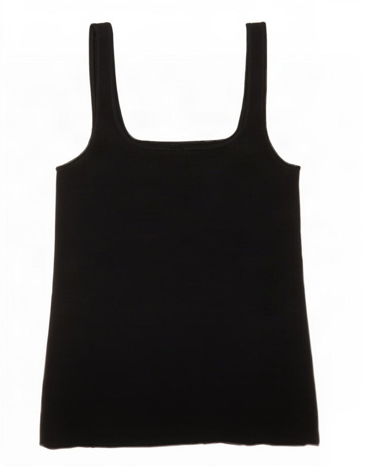 Zara Dame Cami Top UK 10 Small Black Viscose