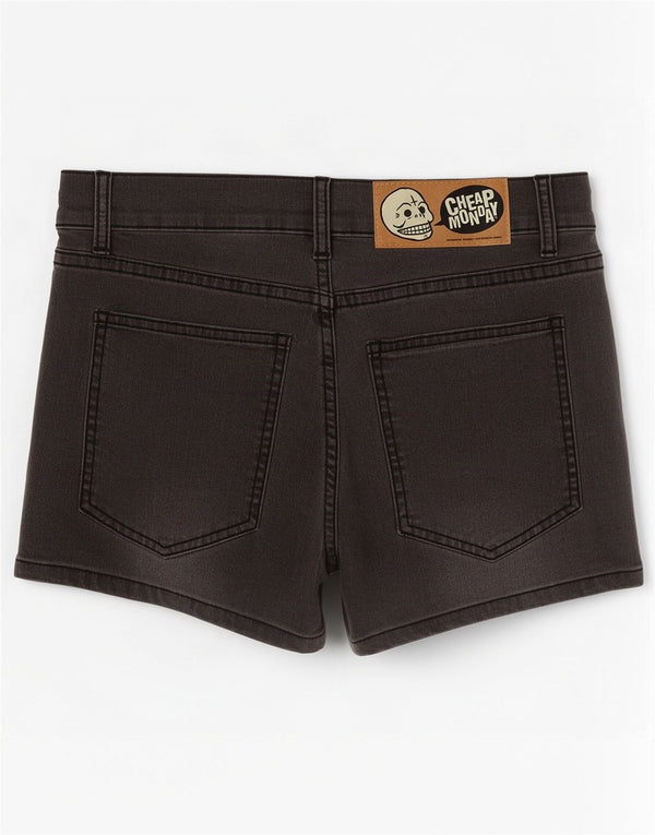 Billig mandag denimshorts til kvinder W30 Mellemgrå bomuld
