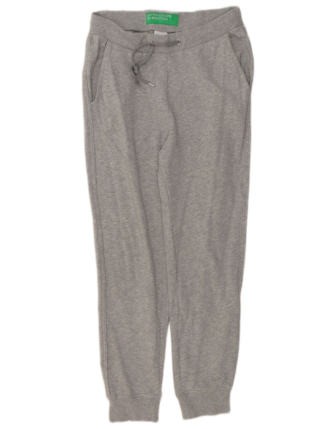 BENETTON Mens Tracksuit Trousers Joggers Large Grey Flecked Cotton