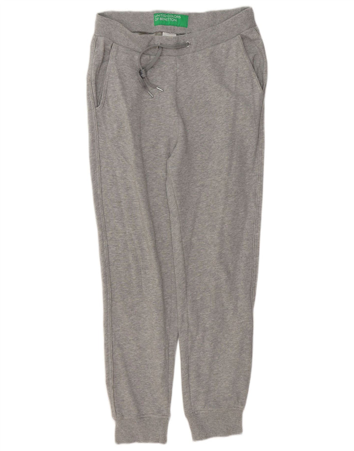 BENETTON Mens Tracksuit Trousers Joggers Large Grey Flecked Cotton