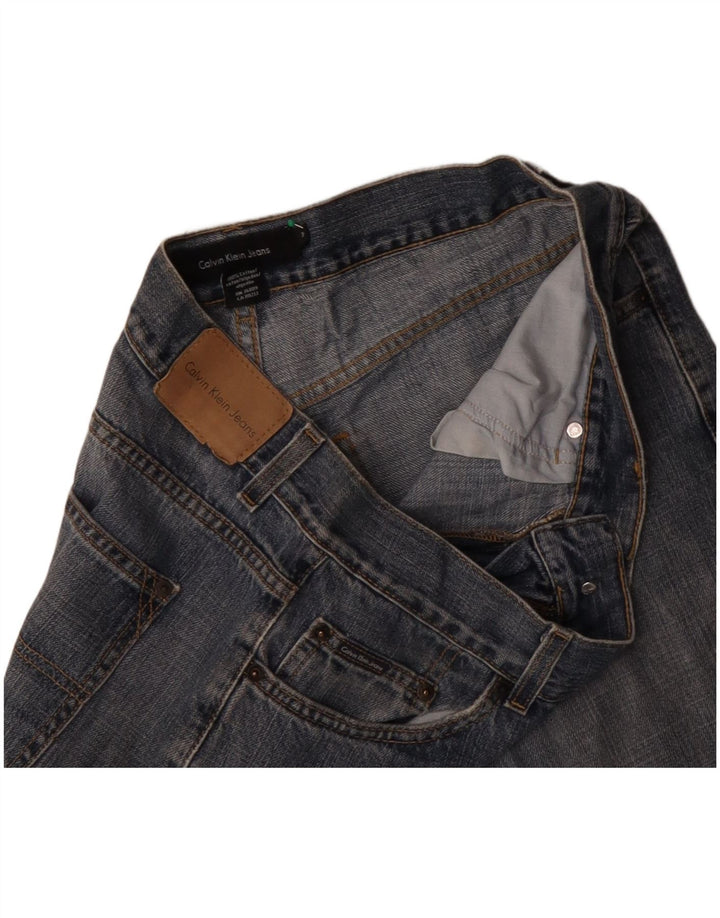 CALVIN KLEIN Straight jeans til mænd W34 L30 Blå Bomuld