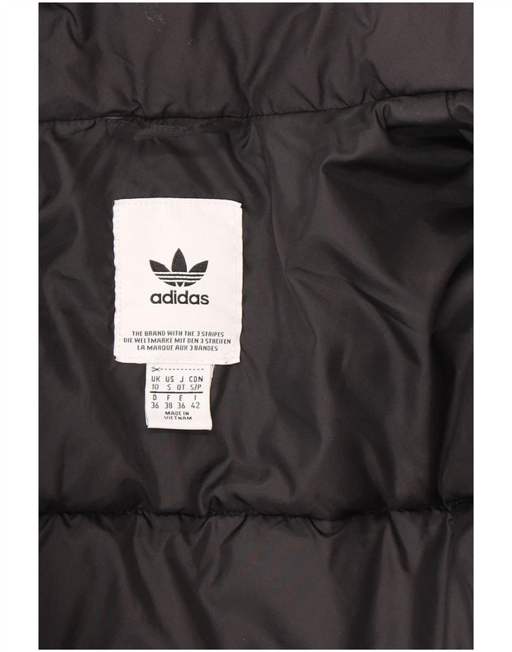 Adidas Dame Oversized Polstret Jakke UK 10 Small Black Polyester