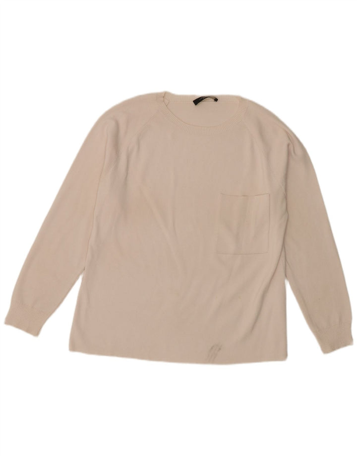 Max Mara dame sweater med rund hals DK 14 Medium Off White