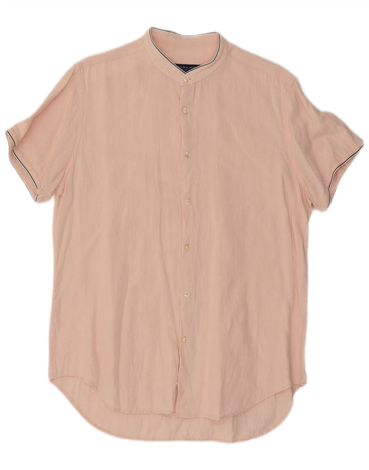 Zara Kortærmet Slim Fit Skjorte til mænd Large Pink