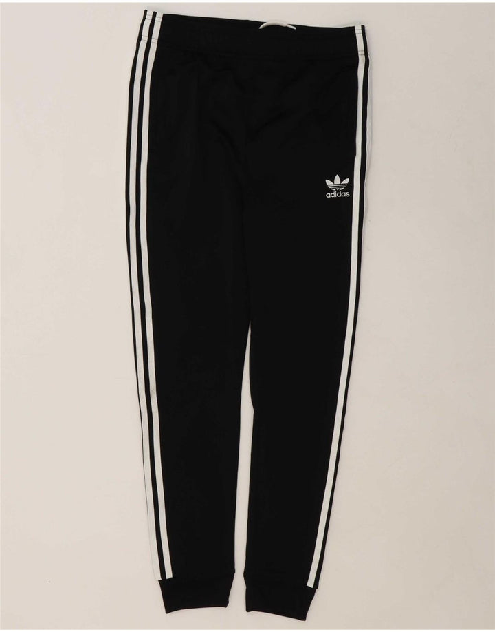 ADIDAS Boys Tracksuit Trousers Joggers 13-14 Years Black Polyester