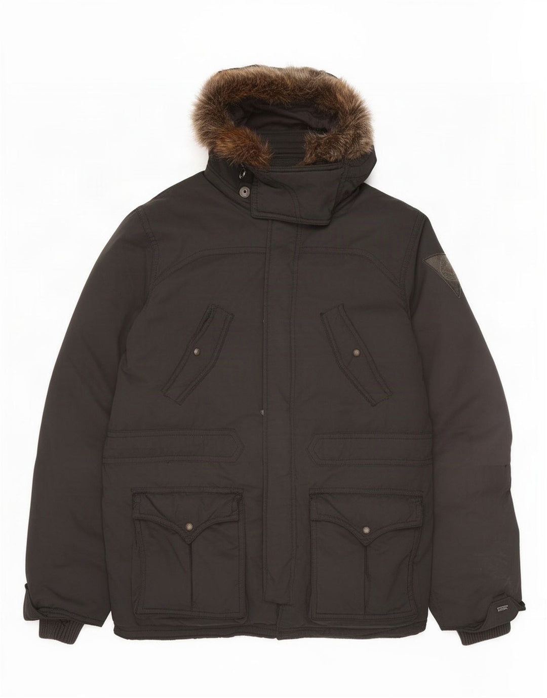 Levi's Herre hættepolstret frakke UK 42 XL sort polyester