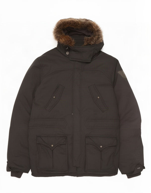 Levi's Herre hættepolstret frakke UK 42 XL sort polyester