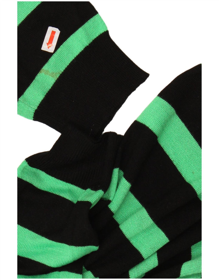 Zara Dame Boat Neck Jumper Sweater UK 10 Small Sort Stribet Viscose