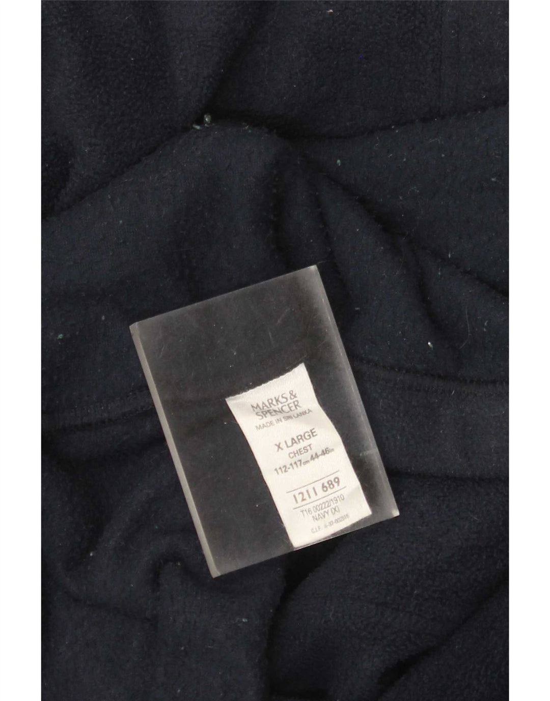 Marks & Spencer Herre Fleecejakke UK 44 XL Navy Blue Polyester