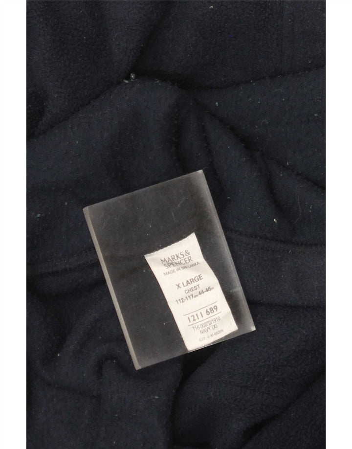 Marks & Spencer Herre Fleecejakke UK 44 XL Navy Blue Polyester